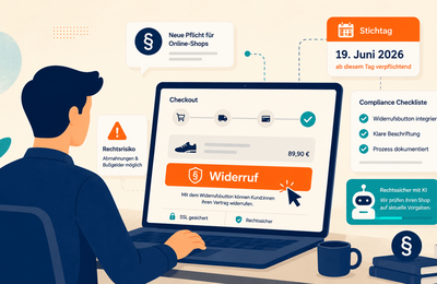 Bild zum Beitrag: Widerrufs&shy;button 2026: Was Online-Shops wissen müssen